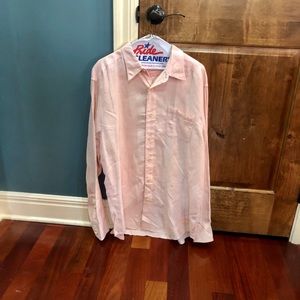 Tommy Bahama peach linen cotton combo button down